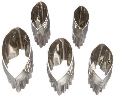 Endo Shoji Commercial Handmade Cake Cutter of Leaf Stainless Made In BNK09031 (Set 5) Pattern, 18-8 Steel, Japan,