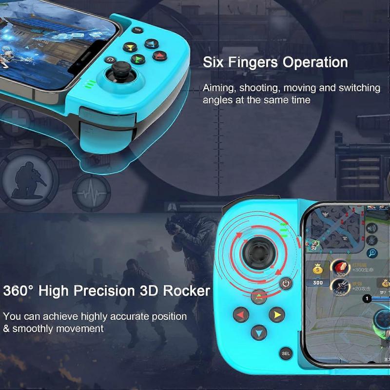 D3 Stretch Game Controller Joystick Bluetooth-Compatible5.0 for PUBG(Blue Red)