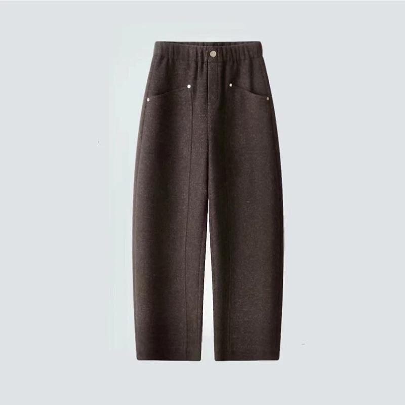 

New Women s Plus Velvet Warm Loose Straight Banana Trousers - Autumn/Winter Style 27/M