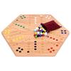 Wahoo Marble Game Board Set 16 Wide Solid Oak Wood DoubleSided Game Board with 16mm Marbles and Dice Included Perfect for Indoo