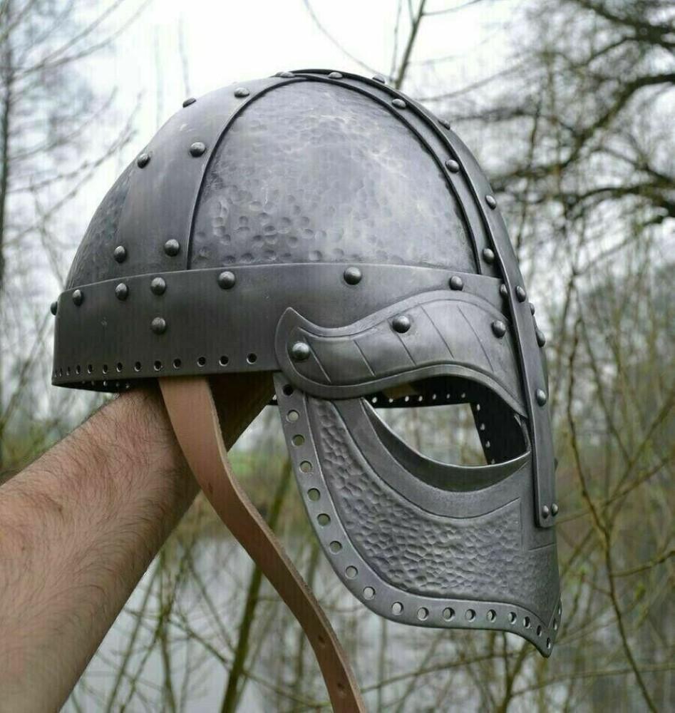Casco Normano de Acero de Calibre 18 Medieval Armadura Vikinga
