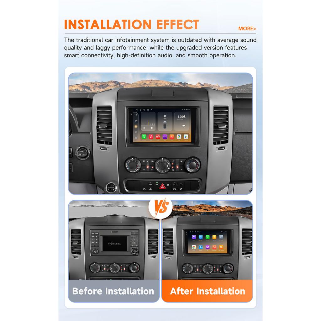 Hizpo Snapdragon 4G Carplay Android Car Radio for Volkswagen Crafter 2006 -2016 Benz Sprinter GPS Multimedia Player Intelligent Screen Stereo Audio