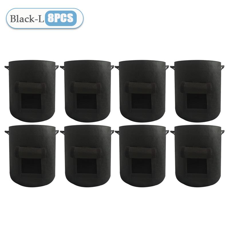 1-8PCS 5/10Gallon Felt Potato Planting Bag Large Diameter Vegetable Plant Seedling Bag Non-Woven Felt Potato Growing Bucket