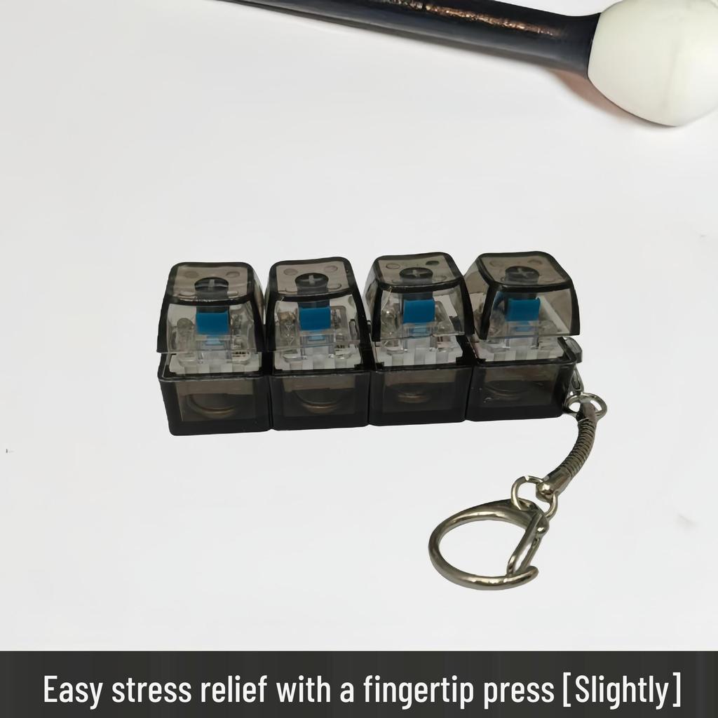 Lichtgevende Houten Vis Sleutelhanger met Blauwe Schakelaar LED Knop