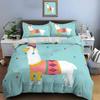 Cute Cartoon Llama Alpaca Print Bedding Set 1 Duvet Cover 1/2 Pillowcases Adult and Children Bedding Set Luxury Gifts