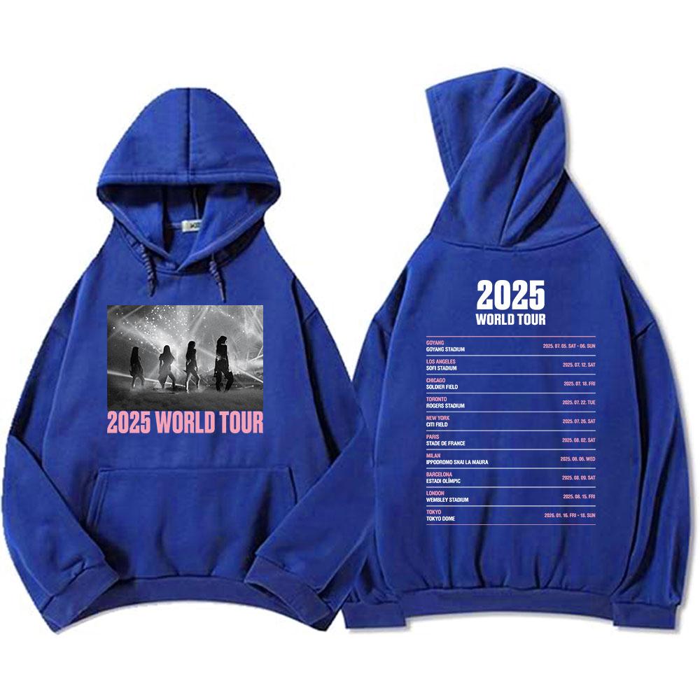 Korean Girls' Band Black and Pink Hoodies Long Sleeve Fashion Graphic Sweatshirts Autumn Warm Men Women Sudaderas Kpop Tops