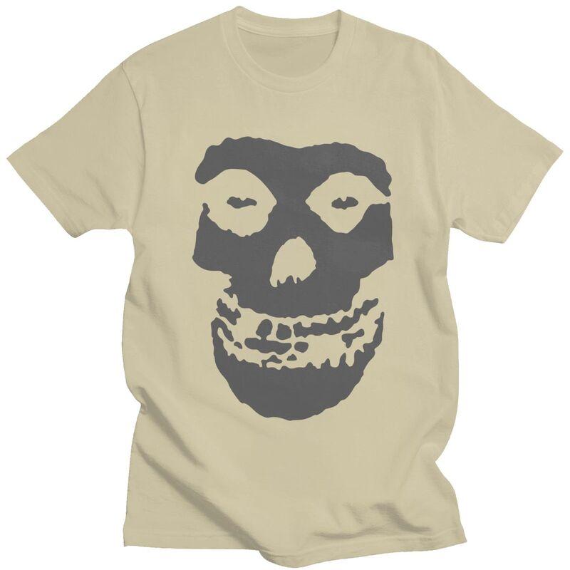 Custom Horror Punk Rock Misfits Skull T Shirt for Men Tshirt Tees Short Sleeve Tshirts Loose Fit