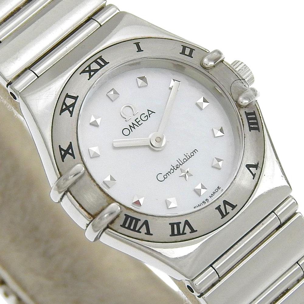 Omega Constellation My Choice Watches 1561.70 Shell White shellDial Stainless Steel Quartz Analog Display Women Used