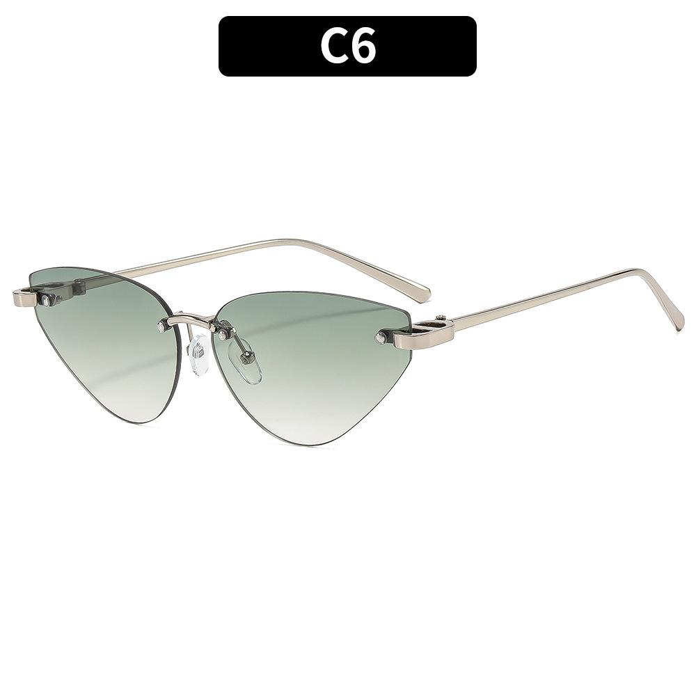 Fashion Rimless Triangle Sunglasses Women Trendy Personality Stylish Sun Glasses