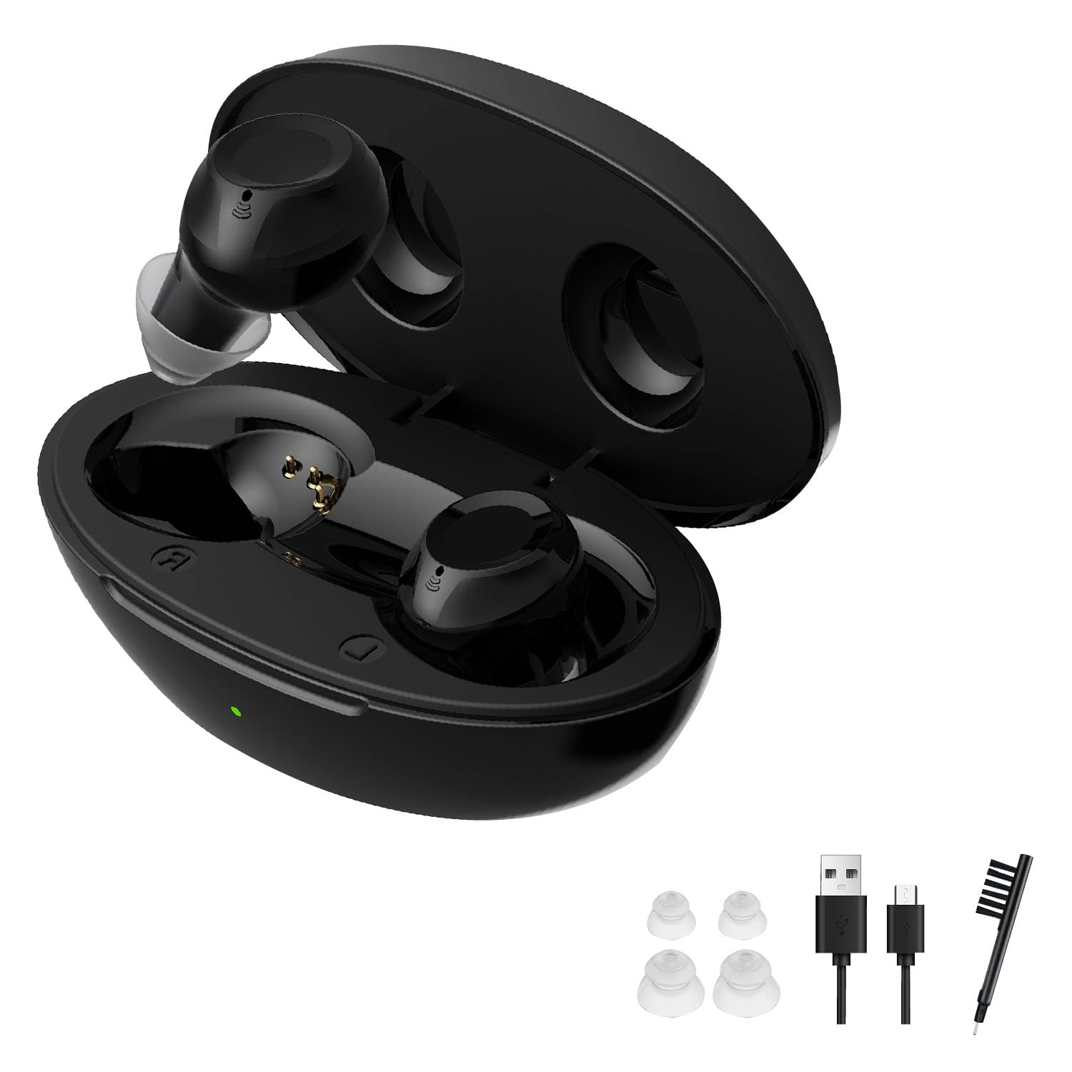 

NIKEN Hearing Recommended by Aki USB 25 Hours of Use in 2 Hours of Includes Charging Weighs Approximately Easy Earphone Includes a Set of Left and чорний