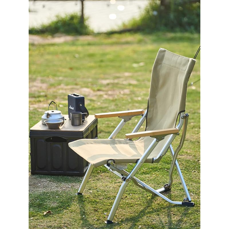 AREFFA niedriger Stuhl, Campingstuhl, Outdoor-Stuhl, faltbar, leicht, Aluminiumlegierungsrahmen, 200 kg Tragfähigkeit, 1680D Sitz, kompakte Aufbewahrung
