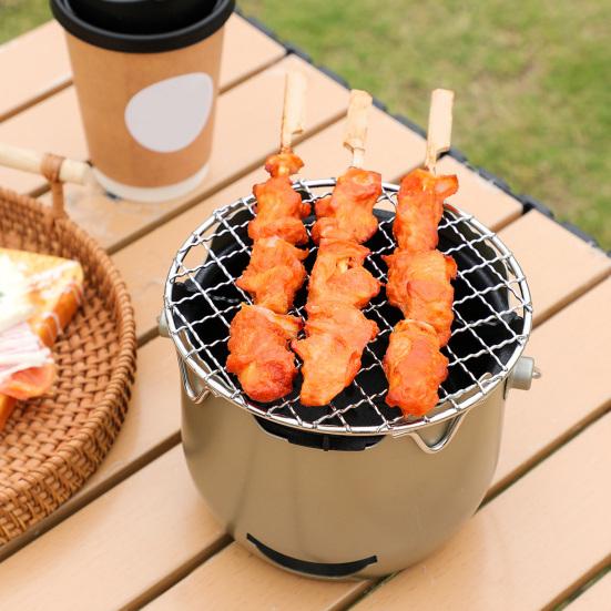 Mini Charcoal Stove Stainless Steel Portable Oven for Tea Making Efficient Heating Lightweight BBQ Stove for Indoor Outdoor Use