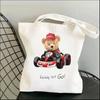 Harajuku Cute Bear Art Shoulder Bags Kawaii Tote Handbag Canvas Girl Environmental Large Capacity Portable Shopping Bag