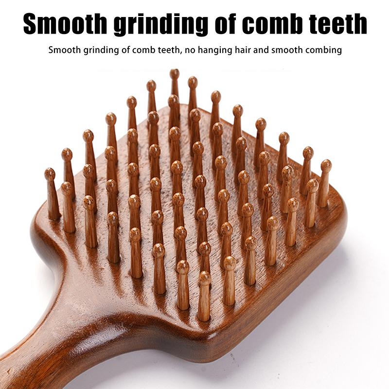 

1Pcs Golden Silk Sandalwood Narrow Air Bag Comb Care Scalp Comb Gua Sha Meridian Dredging Hairdressing Tool