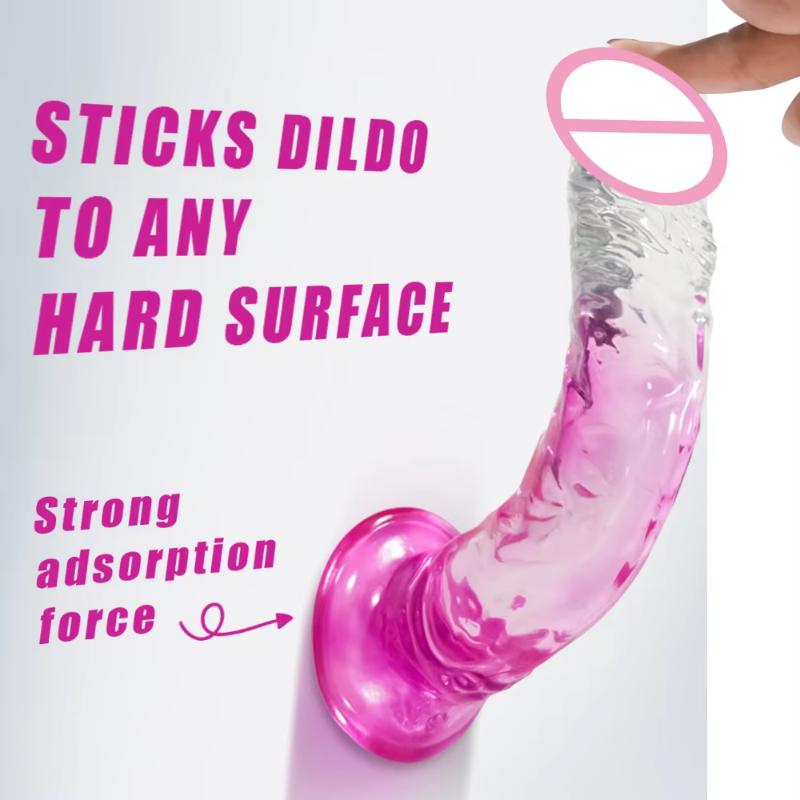 Transparent Realistic Dildo Jelly Penis Suction Cup Dildo Female Masturbator Clitoral Stimulator Big Dick Lesbian Sex Toys