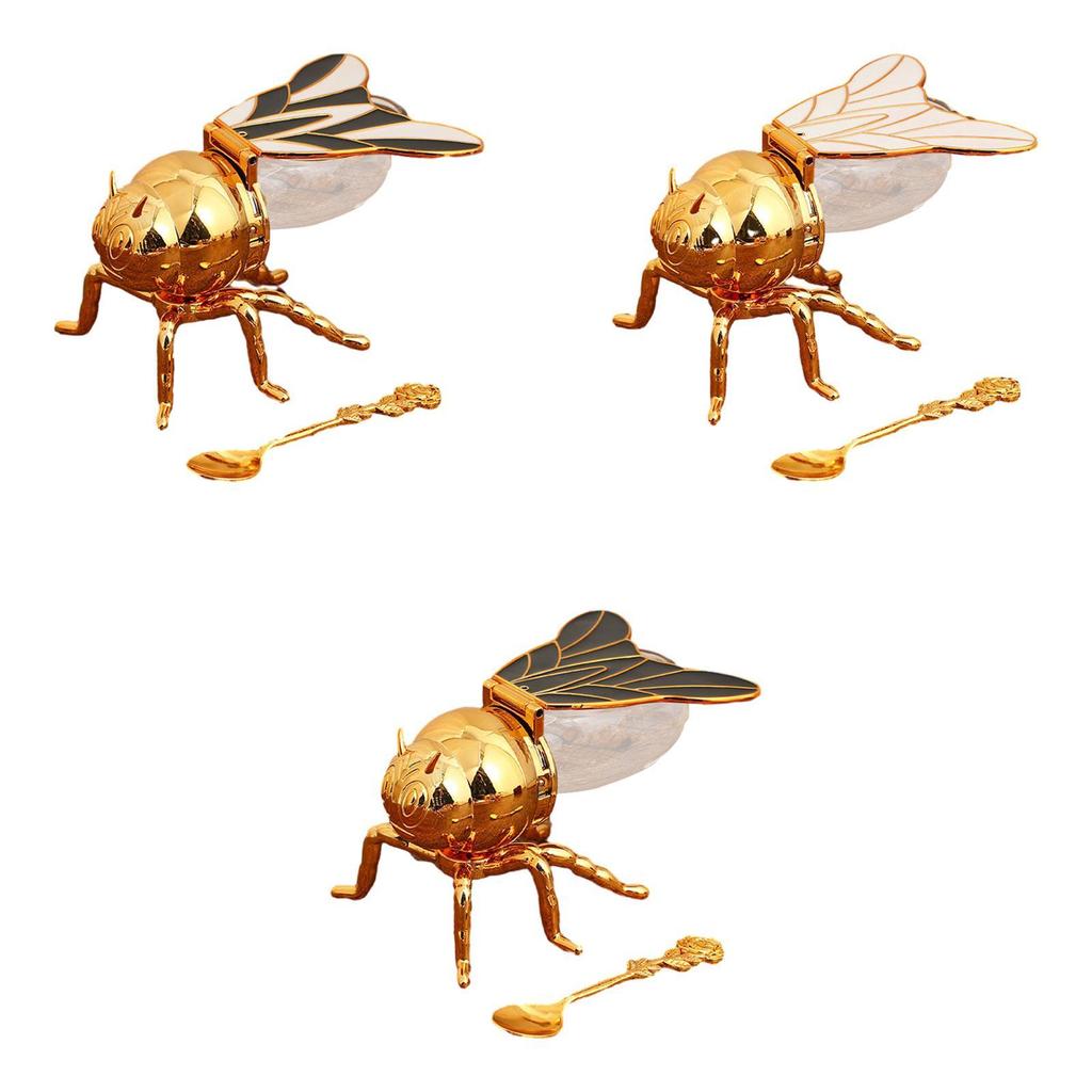 Kreatywny słoik na miód w kształcie pszczoły ze łyżeczką do przechowywania syropu i cukru