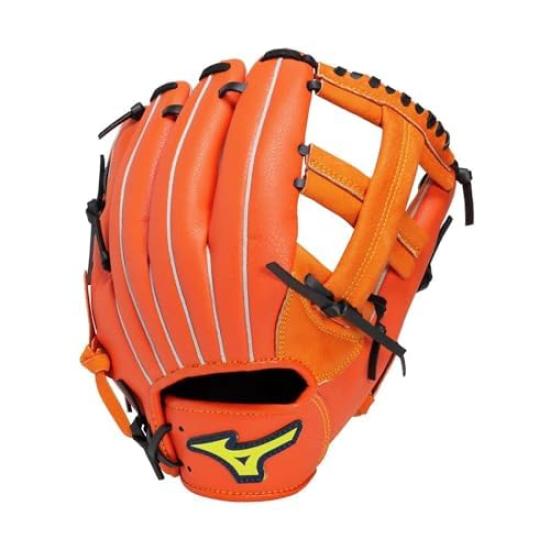 Mizuno LUVA DE BASEBOL DEBUTANTE para Softbol 1AJGR00800 5109 Laranja Claro x Preto Arremesso Loja Direta (Versátil/Tamanho 9) Destro (Mizuno