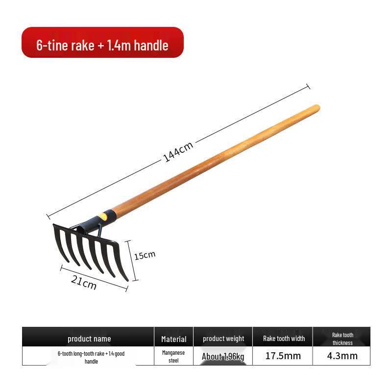 Long-Toothed Garden Rake