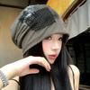Niche Retro Cloth Stickers Stacked Hat Women's Summer Thin Loose Face Small Cold Hat Versatile Big Head Circumference Bag Head Hat