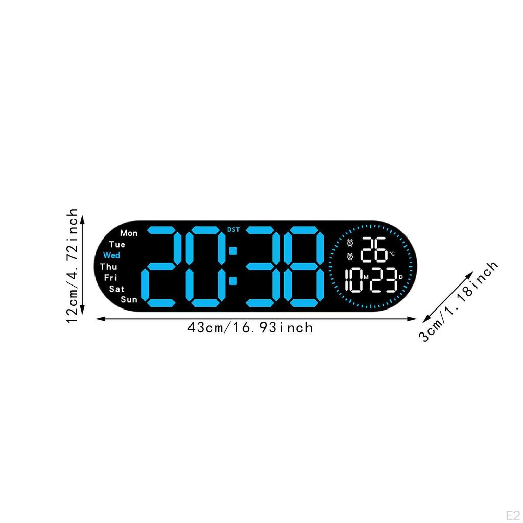 Digital Wall Clock Home Decor with Remote Control for Classroom Bedroom