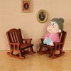 Handgefertigtes Miniatur-Holzfrosch-Schaukelstuhl-Ornament - DIY Dekorationszubehör