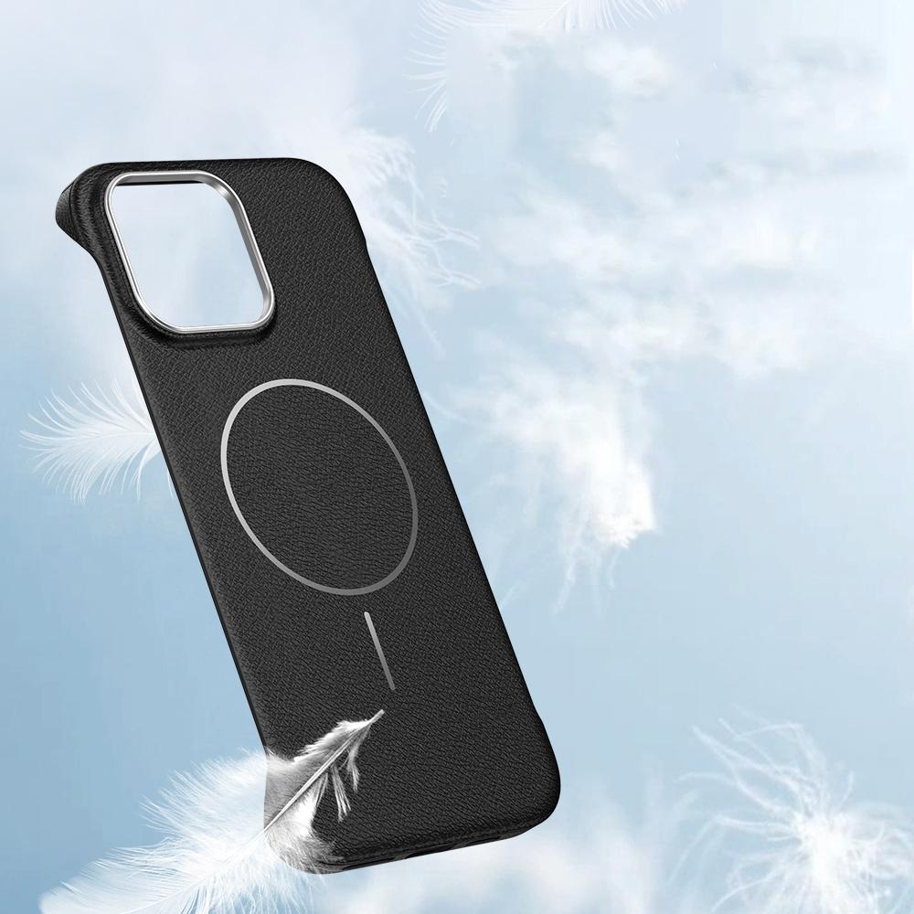 Luksusowa Tekstura Skóry Bezramkowa dla Magsafe Etui Na iPhone 16 15 Pro 14 Pro Max 13 Smukłe Wstrząsoodporne Bezprzewodowe Ładowanie Magnetyczne Etui na Telefon