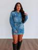 Women's Retro Street Style Loose Ripped Copper Denim Jacket - Spring Collection