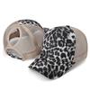 New Ponytail Hole Baseball Cap Solid Summer Fashion Leopard Print Mesh Hat Women's Personalized Velcro Adjustable Hat