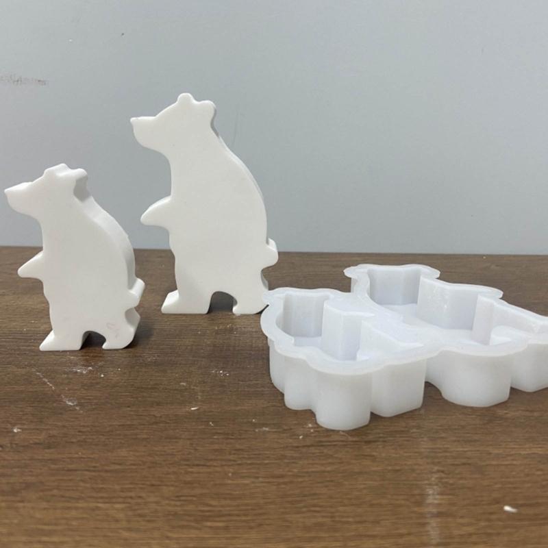 Bear Penguins Holder Mold Candlestick Mold for Candle Tealight Holder Decor Gypsum Ornament