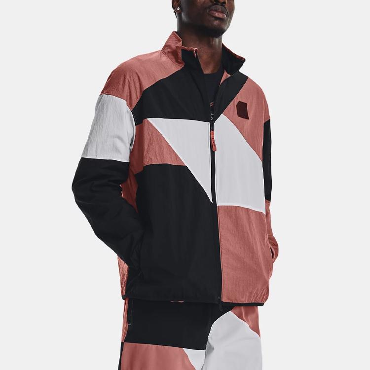 Under Armour Spliced Zip-Up Stand Collar Long Sleeve Jacket Men Jacket Polymer-Red 1377304-604