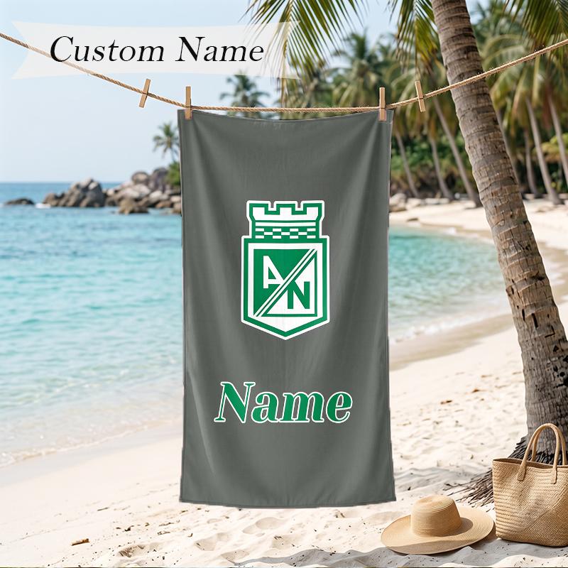 Atletico Nacional Custom Name Printed Beach Towel Personalized Soft Towel For Swimming Beach Travel