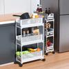 Pull-Out Design Mobile Storage Rack Tiered Structure Space-Saving Wheeled Organizer Multi-Layer Large Capacity