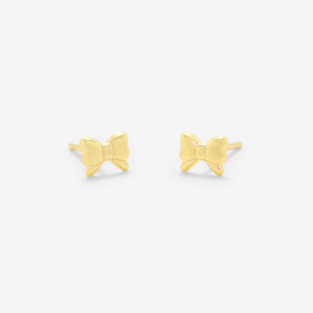 ESTELLE [Official] Women's K10 Yellow Gold Ribbon Motif Earrings 0202-3254-0019-0000