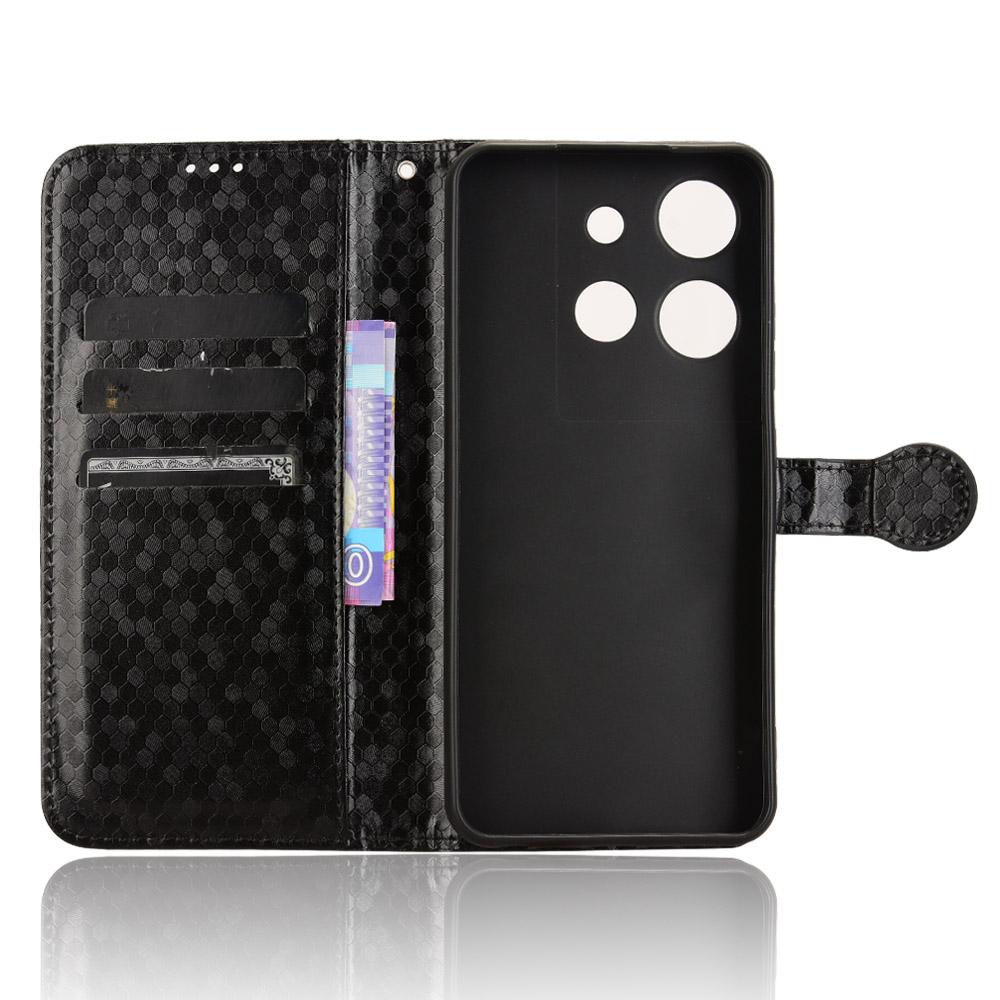 For TCL 503 Wallet Case Dot Pattern Imprint PU Leather Phone Cover