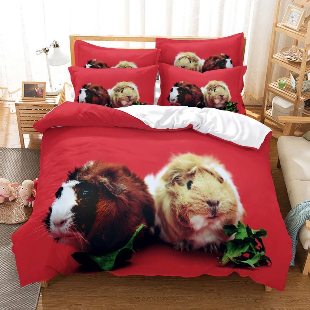 Hamster Soft Duvet Cover Family Pet Guinea Pig for Women Children Young Boys Lovely Mini Animals Comfortable Quilt Cover for Bedrom Rations Warm Soft