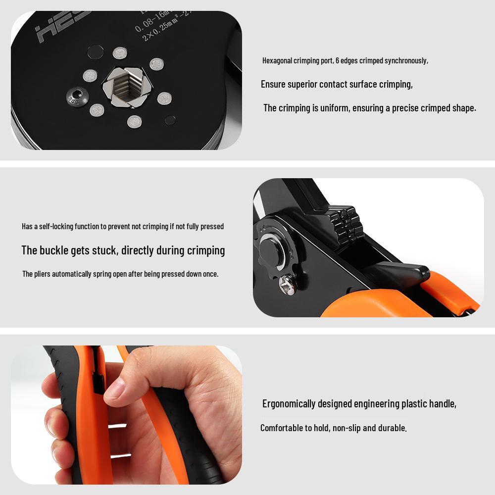 HSC816-6A High Precision VE Terminal Crimping Pliers, 0.08-16mm