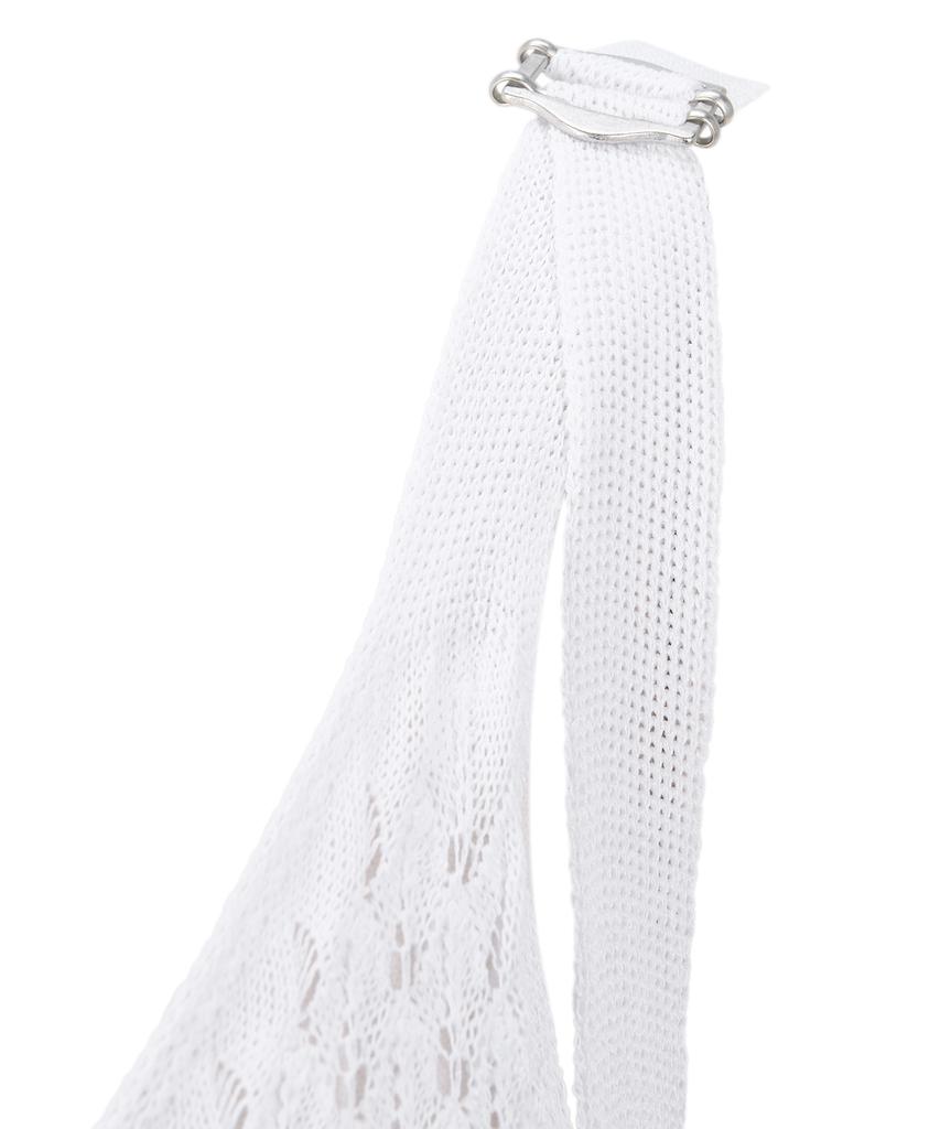 Tobaseu Knit Dress With Cutout Punching Strap Detail (White)