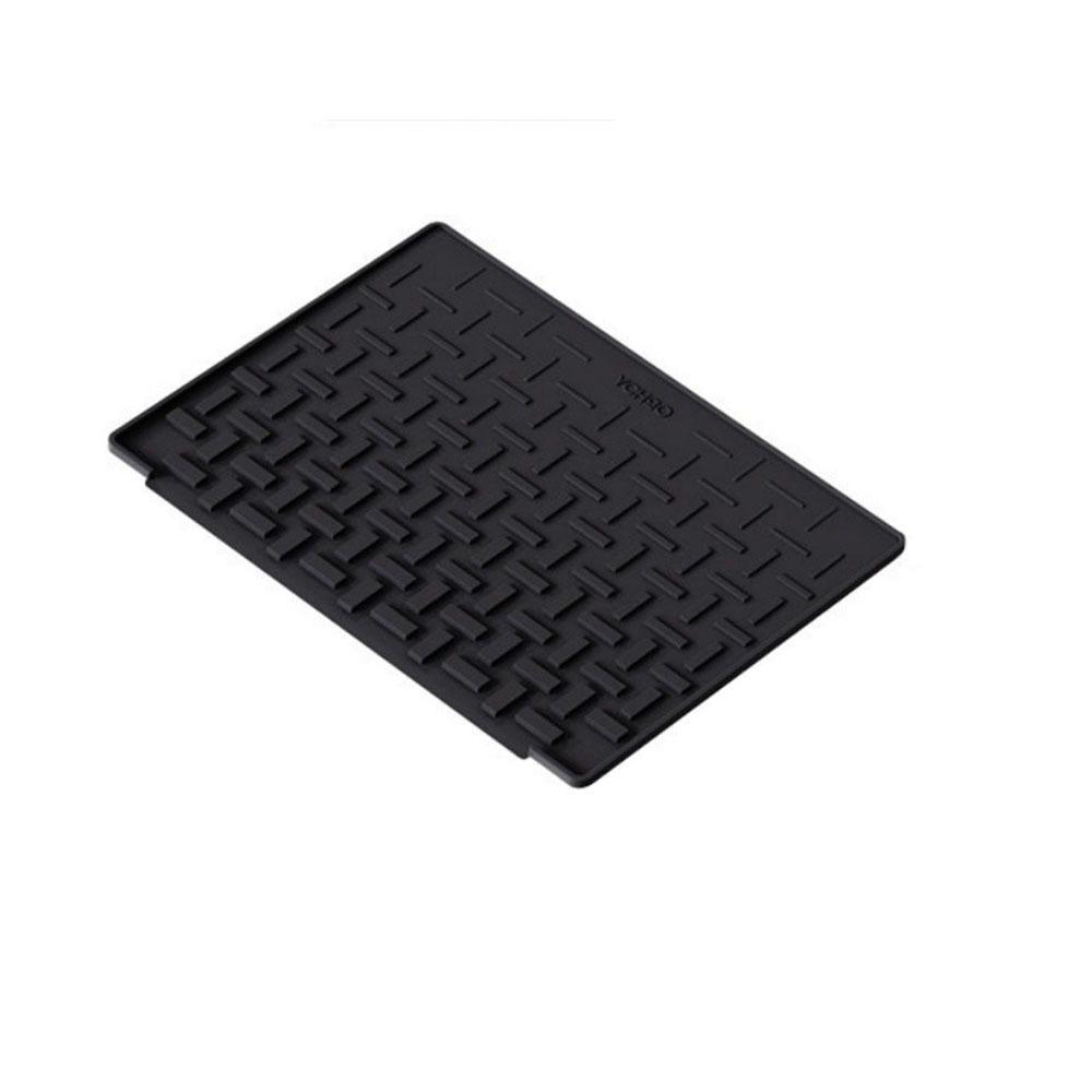 Heat Insulation Silicone Drainage Mat Slope Design Kitchen Sink Storage Mat Dining Table чёрный