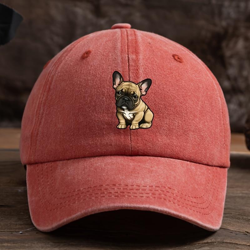 Adjustable Sunscreen Baseball Hat with Fighting Dog Pattern for Men and Women Outdoor Fashion Design Durable Headpiece