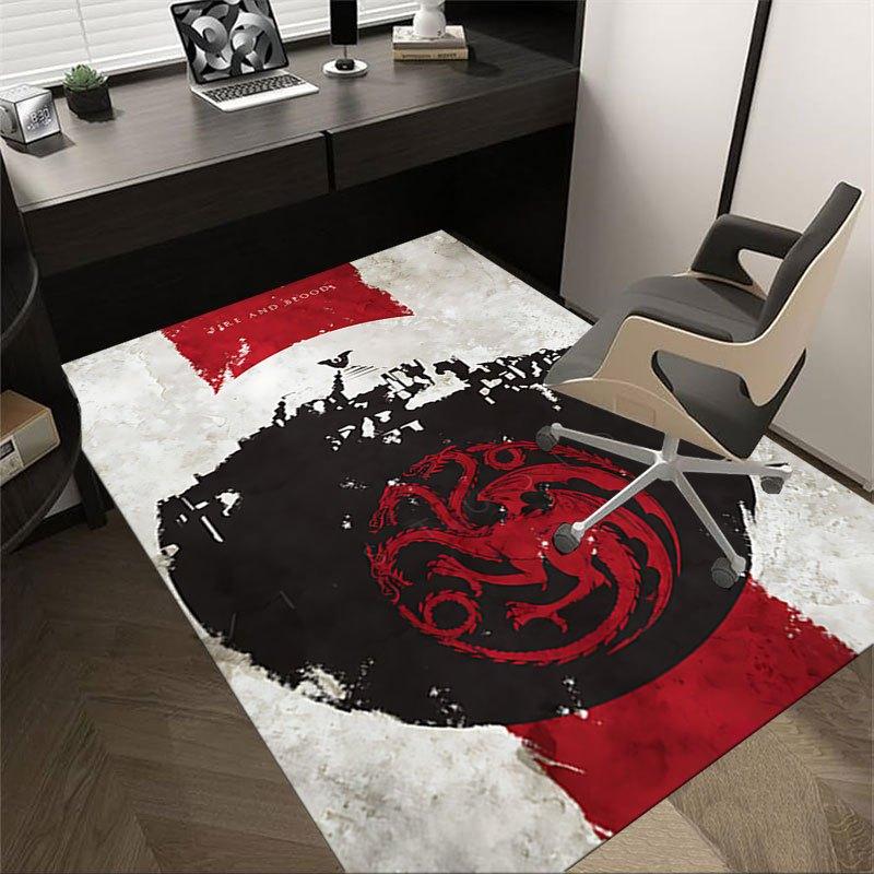 

1pc Fire and Blood Office Carpet Chair Mats, Home Decor Mat | Fantasy Theme Mat | Durable Mat, Dragon DecorB04 60cm by 90cm