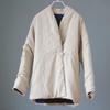 Johnature Women Vintage Cotton Linen Parkas V-Neck Long Sleeve Coats Winter Single Button Women Chinese Style Coats