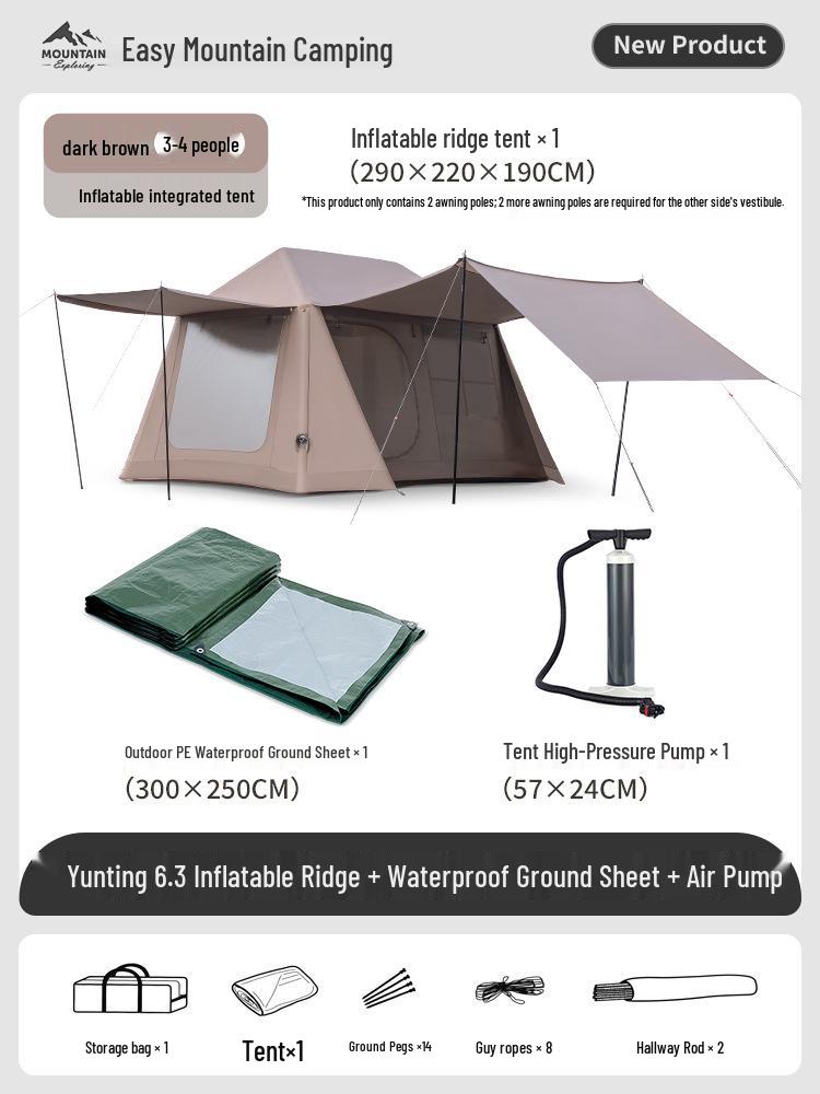 Shan Yue Automatic Inflatable 2-in-1 Camping Tent & Awning Portable Folding Gear
