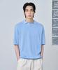AGOD Plain Collar Half Knit [Sky Blue]