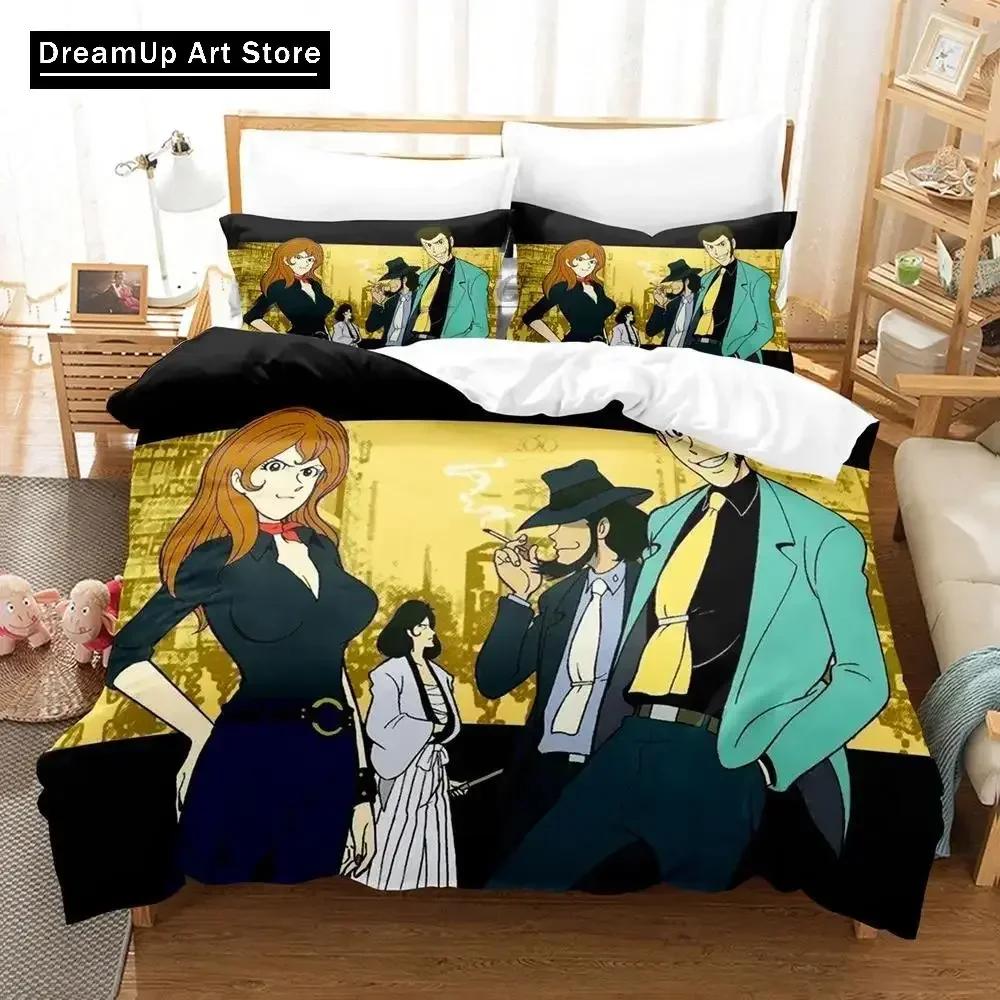 3D Print Lupin the Third Mine Fujiko Anime Bedding Set Boys Girls Twin Queen Full Size Duvet Cover Pillowcase Bed Adult Bedroom
