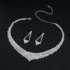 Minimalist Rhinestone Wedding Jewelry Set: European & American Style Necklace and Earrings for Brides
