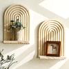 29.5cm*19.5cm Crafts Ornaments Natural Materials DIY Storage Rack Handmade Wall Hanging Decorative Wood Corridor Home Decoration