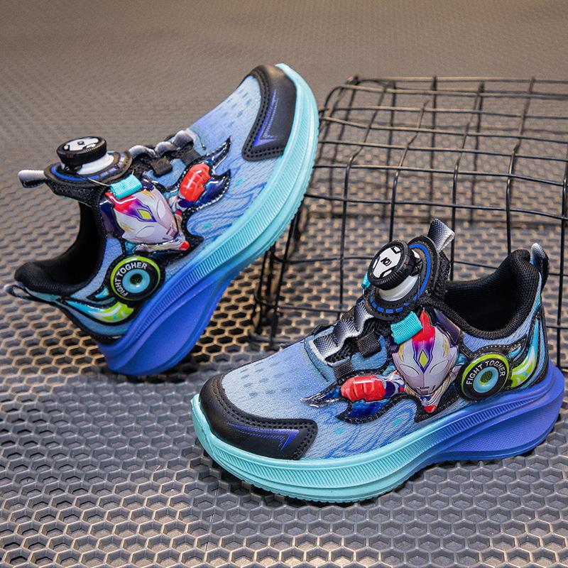 

New Spring Cartoon Boys Running Shoes Children s Shoes with Rotating Buttons for Boys 26Inner Length17cm