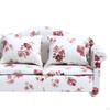 1/12 Miniature Dollhouse Floral Sofa with for Arm Room Furniture Children