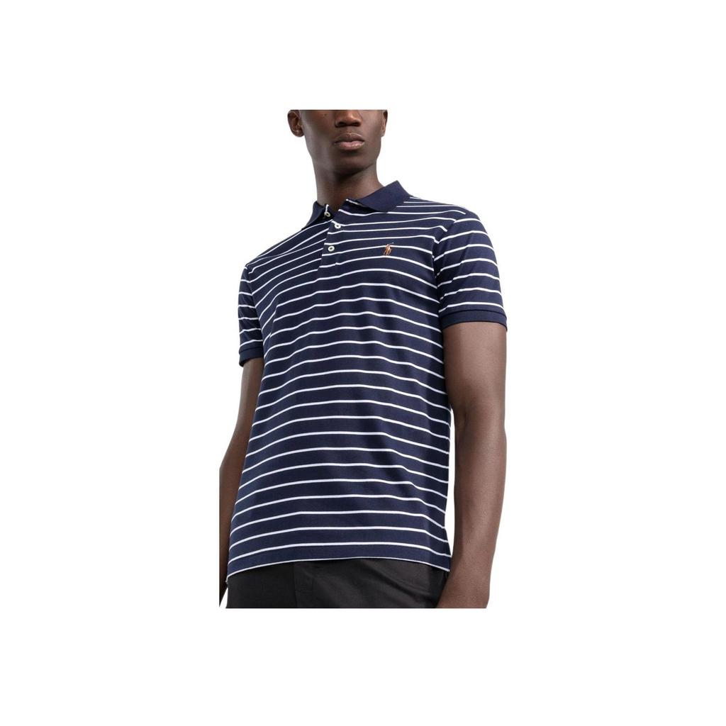 Polo Ralph Lauren SS22 Striped Casual Short Sleeve Polo Shirt Men Tops Blue 710729647-007