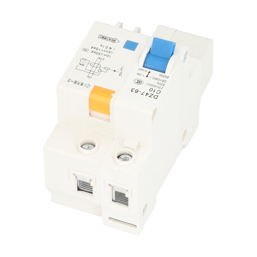 Circuit Breaker Mini MCB 1P+N 10A 230V 400V 30mA 6000A Breaking Capacity for Home